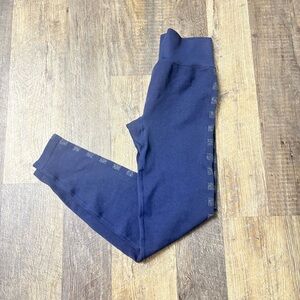 Victoria's Secret PINK Active Blue & Shiny Silver Leggings Size Small Like New